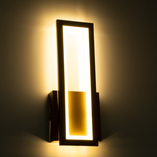 GLOBOSTAR® TIARA 61328 Μοντέρνο Φωτιστικό Τοίχου - Απλίκα LED 12W 1440lm 300° AC 220-240V IP20 Ρυθμιζόμενο Λευκό CCT με On/Off 2700K/4500K/6000K - Lumileds SMD Chip - Χρυσό Βούρτσας - Μ12.5 x Π4 x Υ32cm - 3 Χρόνια Εγγύηση