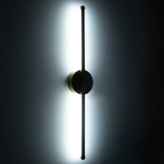 GLOBOSTAR® DIADEM 61330 Μοντέρνο Φωτιστικό Τοίχου - Απλίκα LED 9W 900lm 120° AC 220-240V IP20 Ρυθμιζόμενο Λευκό CCT με On/Off 2700K/4500K/6000K - Lumileds SMD Chip - Σατινέ Χρυσό Βούρτσας - Μ10 x Π4 x Υ60cm - 3 Χρόνια Εγγύηση
