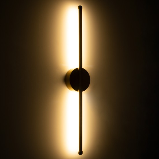 GLOBOSTAR® DIADEM 61330 Μοντέρνο Φωτιστικό Τοίχου - Απλίκα LED 9W 900lm 120° AC 220-240V IP20 Ρυθμιζόμενο Λευκό CCT με On/Off 2700K/4500K/6000K - Lumileds SMD Chip - Σατινέ Χρυσό Βούρτσας - Μ10 x Π4 x Υ60cm - 3 Χρόνια Εγγύηση