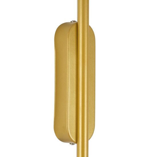 GLOBOSTAR® HARLEM 61332 Μοντέρνο Φωτιστικό Τοίχου - Απλίκα LED 9W 1080lm 120° AC 220-240V IP20 Ρυθμιζόμενο Λευκό CCT με On/Off 2700K/4500K/6000K - Lumileds SMD Chip - Χρυσό Βούρτσας - Μ5 x Π4 x Υ60cm - 3 Χρόνια Εγγύηση