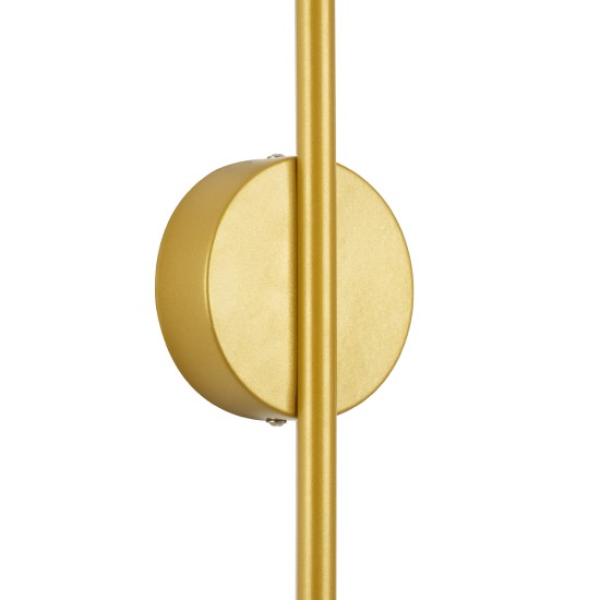 GLOBOSTAR® DIADEM 61334 Μοντέρνο Φωτιστικό Τοίχου - Απλίκα LED 18W 2160lm 120° AC 220-240V IP20 Ρυθμιζόμενο Λευκό CCT με On/Off 2700K/4500K/6000K - Lumileds SMD Chip - Χρυσό Βούρτσας - Μ10 x Π4 x Υ120cm - 3 Χρόνια Εγγύηση
