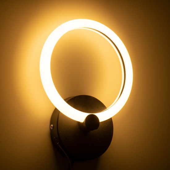 GLOBOSTAR® MATILDA 61339 Μοντέρνο Φωτιστικό Τοίχου - Απλίκα LED 8W 960lm 360° AC 220-240V IP20 Ρυθμιζόμενο Λευκό CCT με On/Off 2700K/4500K/6000K - Lumileds SMD Chip - Μαύρο Ματ - Μ20 x Π5 x Υ25.5cm - 3 Χρόνια Εγγύηση GLOBOSTAR® MATILDA 61339 Μοντέρνο Φωτιστικό Τοίχου - Απλίκα LED 8W 960lm 360° AC 220-240V IP20 Ρυθμιζόμενο Λευκό CCT με On/Off 2700K/4500K/6000K - Lumileds SMD Chip - Μαύρο Ματ - Μ20 x Π5 x Υ25.5cm - 3 Χρόνια Εγγύηση