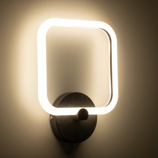 GLOBOSTAR® ELIZA 61343 Μοντέρνο Φωτιστικό Τοίχου - Απλίκα LED 8W 960lm 360° AC 220-240V IP20 Ρυθμιζόμενο Λευκό CCT με On/Off 2700K/4500K/6000K - Lumileds SMD Chip - Μαύρο Ματ - Μ22 x Π5 x Υ28.5cm - 3 Χρόνια Εγγύηση