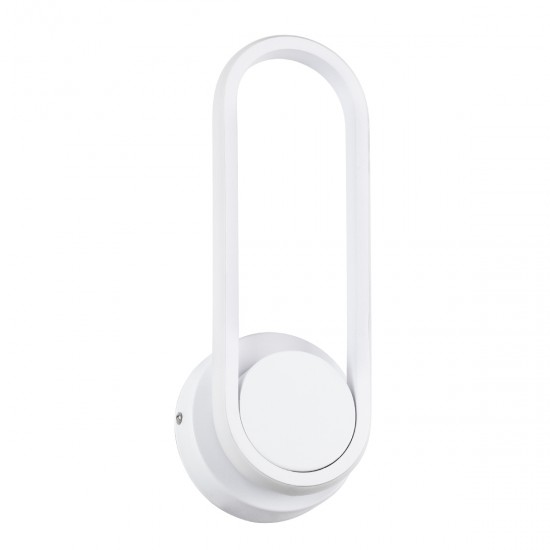 GLOBOSTAR® DALLAS 61346 Μοντέρνο Φωτιστικό Τοίχου - Απλίκα LED 12W 1200lm 360° AC 220-240V IP20 Ρυθμιζόμενο Λευκό CCT με On/Off 2700K/4500K/6000K - Lumileds SMD Chip - Λευκό Ματ - Μ12 x Π6.5 x Υ32cm - 3 Χρόνια Εγγύηση