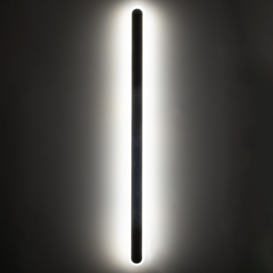 GLOBOSTAR® HOUSTON 61349 Μοντέρνο Φωτιστικό Τοίχου - Απλίκα LED 24W 2880lm 360° AC 220-240V IP20 Ρυθμιζόμενο Λευκό CCT με On/Off 2700K/4500K/6000K - Lumileds SMD Chip - Μαύρο Ματ - Μ6 x Π3 x Υ100cm - 3 Χρόνια Εγγύηση