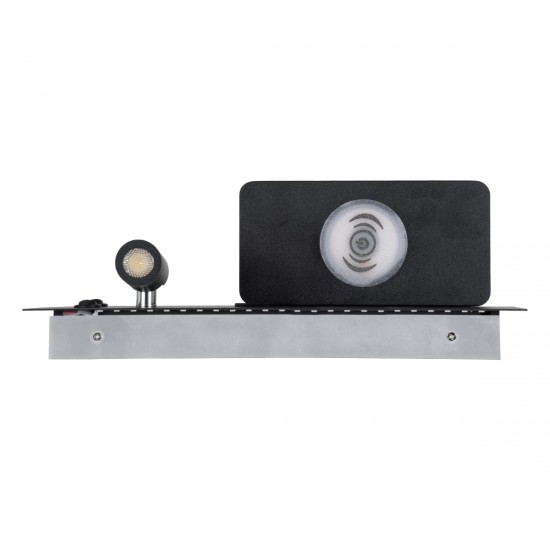 GLOBOSTAR® PALADIN 61351 Μοντέρνο Φωτιστικό Τοίχου - Απλίκα Ξενοδοχείου Reading Light με Φορτιστή USB 3A & Wireless 20W LED 6W 720lm 36° & 360° AC 220-240V IP20 Φυσικό Λευκό 4500K - Bridgelux COB Chip & TÜV SÜD Driver - Μαύρο Ματ - Μ30 x Π11 x