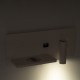 GLOBOSTAR® PALADIN 61353 Μοντέρνο Φωτιστικό Τοίχου - Απλίκα Ξενοδοχείου Reading Light με Φορτιστή USB 3A & Wireless 20W LED 6W 720lm 36° & 360° AC 220-240V IP20 Φυσικό Λευκό 4500K - Bridgelux COB Chip & TÜV SÜD Driver - Λευκό Ματ - Μ30 x Π11 x
