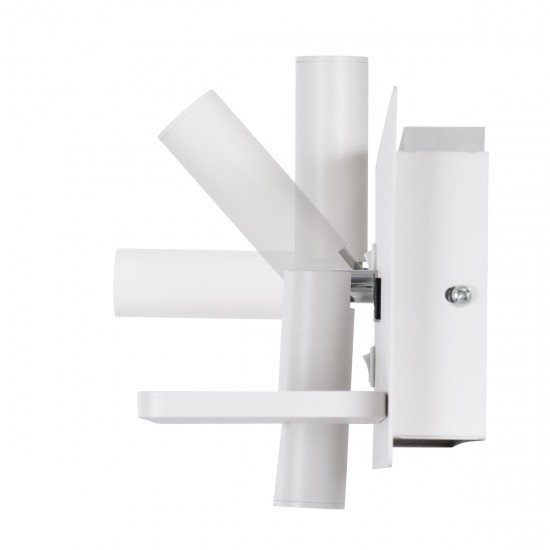 GLOBOSTAR® PALADIN 61354 Μοντέρνο Φωτιστικό Τοίχου - Απλίκα Ξενοδοχείου Reading Light με Φορτιστή USB 3A & Wireless 20W LED 6W 720lm 36° & 360° AC 220-240V IP20 Φυσικό Λευκό 4500K - Bridgelux COB Chip & TÜV SÜD Driver - Λευκό Ματ - Μ30 x Π11 x