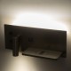 GLOBOSTAR® PALADIN 61356 Μοντέρνο Φωτιστικό Τοίχου - Απλίκα Ξενοδοχείου Reading Light με Φορτιστή USB 3A & Wireless 20W LED 6W 720lm 36° & 360° AC 220-240V IP20 Φυσικό Λευκό 4500K - Bridgelux COB Chip & TÜV SÜD Driver - Νίκελ Βούρτσας - Μ30 x 