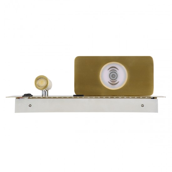 GLOBOSTAR® PALADIN 61357 Μοντέρνο Φωτιστικό Τοίχου - Απλίκα Ξενοδοχείου Reading Light με Φορτιστή USB 3A & Wireless 20W LED 6W 720lm 36° & 360° AC 220-240V IP20 Φυσικό Λευκό 4500K - Bridgelux COB Chip & TÜV SÜD Driver - Χρυσό Βούρτσας - Μ30 x GLOBOSTAR® PALADIN 61357 Μοντέρνο Φωτιστικό Τοίχου - Απλίκα Ξενοδοχείου Reading Light με Φορτιστή USB 3A & Wireless 20W LED 6W 720lm 36° & 360° AC 220-240V IP20 Φυσικό Λευκό 4500K - Bridgelux COB Chip & TÜV SÜD Driver - Χρυσό Βούρτσας - Μ30 x