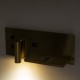 GLOBOSTAR® PALADIN 61358 Μοντέρνο Φωτιστικό Τοίχου - Απλίκα Ξενοδοχείου Reading Light με Φορτιστή USB 3A & Wireless 20W LED 6W 720lm 36° & 360° AC 220-240V IP20 Φυσικό Λευκό 4500K - Bridgelux COB Chip & TÜV SÜD Driver - Χρυσό Βούρτσας - Μ30 x 