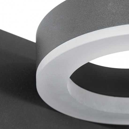 GLOBOSTAR® CROWN 61372 Μοντέρνο Φωτιστικό Τοίχου - Απλίκα Ξενοδοχείου Reading Light με Φορτιστή USB 3A LED 5W 550lm 120° AC 220-240V IP20 Φυσικό Λευκό 4500K - Bridgelux COB Chip & TÜV SÜD Driver - Γκρι Ανθρακί Ματ - Μ15 x Π15 x Υ23cm - 3 Χρόνια Εγγύησ