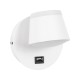 GLOBOSTAR® REGENCY 61374 Μοντέρνο Φωτιστικό Τοίχου - Απλίκα Ξενοδοχείου Reading Light με Φορτιστή USB 3A LED 8W 920lm 120° AC 220-240V IP20 Φυσικό Λευκό 4500K - Bridgelux SMD Chip & TÜV SÜD Driver - Λευκό Ματ - Μ12 x Π12 x Υ13cm - 3 Χρόνια Εγγύηση