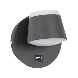GLOBOSTAR® REGENCY 61375 Μοντέρνο Φωτιστικό Τοίχου - Απλίκα Ξενοδοχείου Reading Light με Φορτιστή USB 3A LED 8W 920lm 120° AC 220-240V IP20 Φυσικό Λευκό 4500K - Bridgelux SMD Chip & TÜV SÜD Driver - Γκρι Ανθρακί Ματ - Μ12 x Π12 x Υ13cm - 3 Χρόνια Εγγύ GLOBOSTAR® REGENCY 61375 Μοντέρνο Φωτιστικό Τοίχου - Απλίκα Ξενοδοχείου Reading Light με Φορτιστή USB 3A LED 8W 920lm 120° AC 220-240V IP20 Φυσικό Λευκό 4500K - Bridgelux SMD Chip & TÜV SÜD Driver - Γκρι Ανθρακί Ματ - Μ12 x Π12 x Υ13cm - 3 Χρόνια Εγγύ