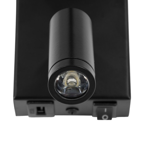 GLOBOSTAR® ROULETTE-R 61379 Μοντέρνο Φωτιστικό Τοίχου - Απλίκα Ξενοδοχείου Reading Light με Φορτιστή USB 3A & Ντουί 1 x E27 LED 3W 360lm 36° & 360° AC 220-240V IP20 Φυσικό Λευκό 4500K - Bridgelux COB Chip & TÜV SÜD Driver - Μαύρο & Μπεζ - GLOBOSTAR® ROULETTE-R 61379 Μοντέρνο Φωτιστικό Τοίχου - Απλίκα Ξενοδοχείου Reading Light με Φορτιστή USB 3A & Ντουί 1 x E27 LED 3W 360lm 36° & 360° AC 220-240V IP20 Φυσικό Λευκό 4500K - Bridgelux COB Chip & TÜV SÜD Driver - Μαύρο & Μπεζ -