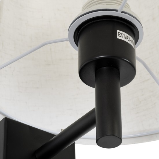 GLOBOSTAR® ROULETTE-R 61379 Μοντέρνο Φωτιστικό Τοίχου - Απλίκα Ξενοδοχείου Reading Light με Φορτιστή USB 3A & Ντουί 1 x E27 LED 3W 360lm 36° & 360° AC 220-240V IP20 Φυσικό Λευκό 4500K - Bridgelux COB Chip & TÜV SÜD Driver - Μαύρο & Μπεζ - GLOBOSTAR® ROULETTE-R 61379 Μοντέρνο Φωτιστικό Τοίχου - Απλίκα Ξενοδοχείου Reading Light με Φορτιστή USB 3A & Ντουί 1 x E27 LED 3W 360lm 36° & 360° AC 220-240V IP20 Φυσικό Λευκό 4500K - Bridgelux COB Chip & TÜV SÜD Driver - Μαύρο & Μπεζ -