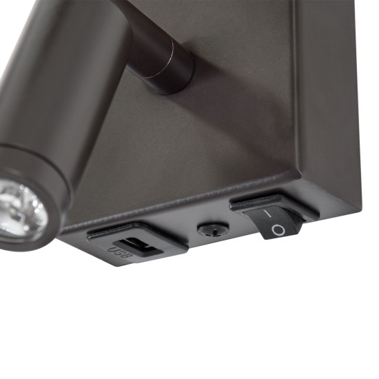 GLOBOSTAR® ROULETTE-R 61381 Μοντέρνο Φωτιστικό Τοίχου - Απλίκα Ξενοδοχείου Reading Light με Φορτιστή USB 3A & Ντουί 1 x E27 LED 3W 360lm 36° & 360° AC 220-240V IP20 Φυσικό Λευκό 4500K - Bridgelux COB Chip & TÜV SÜD Driver - Καφέ & Μπεζ - Μ GLOBOSTAR® ROULETTE-R 61381 Μοντέρνο Φωτιστικό Τοίχου - Απλίκα Ξενοδοχείου Reading Light με Φορτιστή USB 3A & Ντουί 1 x E27 LED 3W 360lm 36° & 360° AC 220-240V IP20 Φυσικό Λευκό 4500K - Bridgelux COB Chip & TÜV SÜD Driver - Καφέ & Μπεζ - Μ