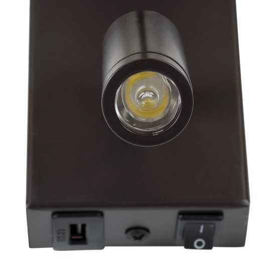 GLOBOSTAR® ROULETTE-R 61381 Μοντέρνο Φωτιστικό Τοίχου - Απλίκα Ξενοδοχείου Reading Light με Φορτιστή USB 3A & Ντουί 1 x E27 LED 3W 360lm 36° & 360° AC 220-240V IP20 Φυσικό Λευκό 4500K - Bridgelux COB Chip & TÜV SÜD Driver - Καφέ & Μπεζ - Μ GLOBOSTAR® ROULETTE-R 61381 Μοντέρνο Φωτιστικό Τοίχου - Απλίκα Ξενοδοχείου Reading Light με Φορτιστή USB 3A & Ντουί 1 x E27 LED 3W 360lm 36° & 360° AC 220-240V IP20 Φυσικό Λευκό 4500K - Bridgelux COB Chip & TÜV SÜD Driver - Καφέ & Μπεζ - Μ