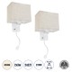GLOBOSTAR® ROULETTE-S 61383 Μοντέρνο Φωτιστικό Τοίχου - Απλίκα Ξενοδοχείου Reading Light με Φορτιστή USB 3A & Ντουί 1 x E27 LED 3W 360lm 36° & 360° AC 220-240V IP20 Φυσικό Λευκό 4500K - Bridgelux COB Chip & TÜV SÜD Driver - Λευκό & Μπεζ - GLOBOSTAR® ROULETTE-S 61383 Μοντέρνο Φωτιστικό Τοίχου - Απλίκα Ξενοδοχείου Reading Light με Φορτιστή USB 3A & Ντουί 1 x E27 LED 3W 360lm 36° & 360° AC 220-240V IP20 Φυσικό Λευκό 4500K - Bridgelux COB Chip & TÜV SÜD Driver - Λευκό & Μπεζ -
