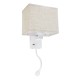 GLOBOSTAR® ROULETTE-S 61383 Μοντέρνο Φωτιστικό Τοίχου - Απλίκα Ξενοδοχείου Reading Light με Φορτιστή USB 3A & Ντουί 1 x E27 LED 3W 360lm 36° & 360° AC 220-240V IP20 Φυσικό Λευκό 4500K - Bridgelux COB Chip & TÜV SÜD Driver - Λευκό & Μπεζ - GLOBOSTAR® ROULETTE-S 61383 Μοντέρνο Φωτιστικό Τοίχου - Απλίκα Ξενοδοχείου Reading Light με Φορτιστή USB 3A & Ντουί 1 x E27 LED 3W 360lm 36° & 360° AC 220-240V IP20 Φυσικό Λευκό 4500K - Bridgelux COB Chip & TÜV SÜD Driver - Λευκό & Μπεζ -