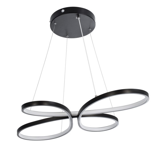 GLOBOSTAR® BUTTERFLY 61391 Μοντέρνο Κρεμαστό Φωτιστικό Οροφής LED 75W 7500lm 300° AC 220-240V IP20 Ρυθμιζόμενο Λευκό CCT με Χειριστήριο από 2700K έως 6000K Dimmable - Lumileds SMD Chip - Μαύρο Ματ - Μ70 x Π55 x Υ4cm - 3 Χρόνια Εγγύηση GLOBOSTAR® BUTTERFLY 61391 Μοντέρνο Κρεμαστό Φωτιστικό Οροφής LED 75W 7500lm 300° AC 220-240V IP20 Ρυθμιζόμενο Λευκό CCT με Χειριστήριο από 2700K έως 6000K Dimmable - Lumileds SMD Chip - Μαύρο Ματ - Μ70 x Π55 x Υ4cm - 3 Χρόνια Εγγύηση