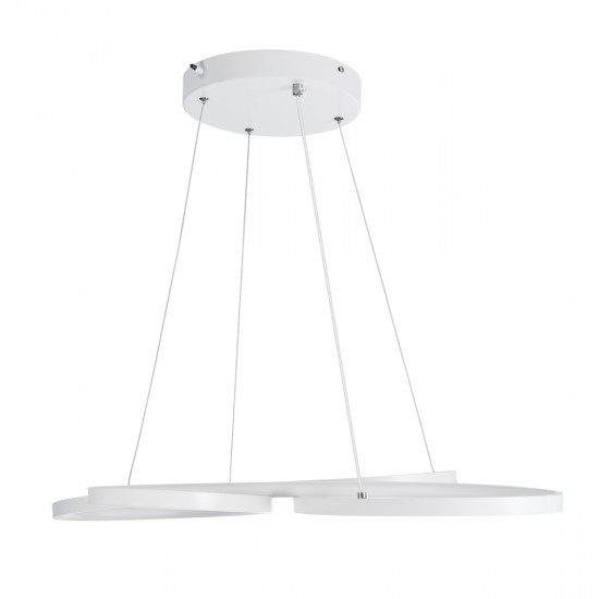 GLOBOSTAR® BUTTERFLY 61392 Μοντέρνο Κρεμαστό Φωτιστικό Οροφής LED 75W 7500lm 300° AC 220-240V IP20 Ρυθμιζόμενο Λευκό CCT με Χειριστήριο από 2700K έως 6000K Dimmable - Lumileds SMD Chip - Λευκό Ματ - Μ70 x Π55 x Υ4cm - 3 Χρόνια Εγγύηση