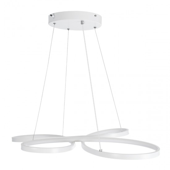 GLOBOSTAR® BUTTERFLY 61392 Μοντέρνο Κρεμαστό Φωτιστικό Οροφής LED 75W 7500lm 300° AC 220-240V IP20 Ρυθμιζόμενο Λευκό CCT με Χειριστήριο από 2700K έως 6000K Dimmable - Lumileds SMD Chip - Λευκό Ματ - Μ70 x Π55 x Υ4cm - 3 Χρόνια Εγγύηση