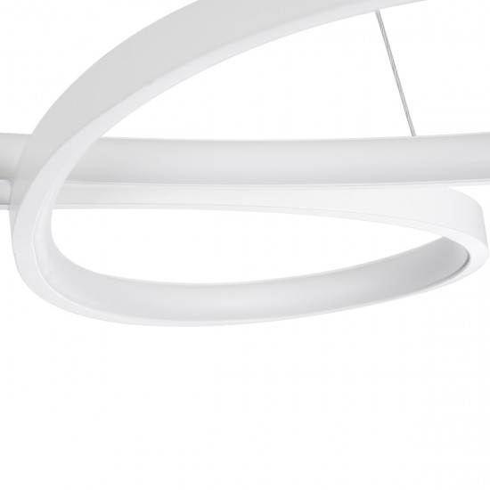 GLOBOSTAR® BUTTERFLY 61392 Μοντέρνο Κρεμαστό Φωτιστικό Οροφής LED 75W 7500lm 300° AC 220-240V IP20 Ρυθμιζόμενο Λευκό CCT με Χειριστήριο από 2700K έως 6000K Dimmable - Lumileds SMD Chip - Λευκό Ματ - Μ70 x Π55 x Υ4cm - 3 Χρόνια Εγγύηση