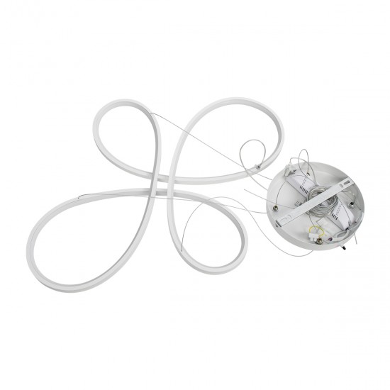 GLOBOSTAR® BUTTERFLY 61392 Μοντέρνο Κρεμαστό Φωτιστικό Οροφής LED 75W 7500lm 300° AC 220-240V IP20 Ρυθμιζόμενο Λευκό CCT με Χειριστήριο από 2700K έως 6000K Dimmable - Lumileds SMD Chip - Λευκό Ματ - Μ70 x Π55 x Υ4cm - 3 Χρόνια Εγγύηση