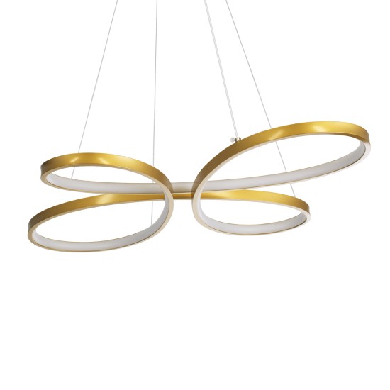 GLOBOSTAR® BUTTERFLY 61393 Μοντέρνο Κρεμαστό Φωτιστικό Οροφής LED 75W 7500lm 300° AC 220-240V IP20 Ρυθμιζόμενο Λευκό CCT με Χειριστήριο από 2700K έως 6000K Dimmable - Lumileds SMD Chip - Χρυσό Βούρτσας - Μ70 x Π55 x Υ4cm - 3 Χρόνια Εγγύηση GLOBOSTAR® BUTTERFLY 61393 Μοντέρνο Κρεμαστό Φωτιστικό Οροφής LED 75W 7500lm 300° AC 220-240V IP20 Ρυθμιζόμενο Λευκό CCT με Χειριστήριο από 2700K έως 6000K Dimmable - Lumileds SMD Chip - Χρυσό Βούρτσας - Μ70 x Π55 x Υ4cm - 3 Χρόνια Εγγύηση