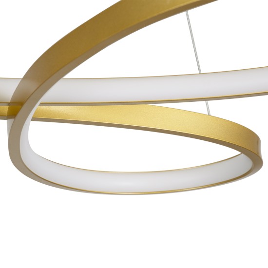 GLOBOSTAR® BUTTERFLY 61393 Μοντέρνο Κρεμαστό Φωτιστικό Οροφής LED 75W 7500lm 300° AC 220-240V IP20 Ρυθμιζόμενο Λευκό CCT με Χειριστήριο από 2700K έως 6000K Dimmable - Lumileds SMD Chip - Χρυσό Βούρτσας - Μ70 x Π55 x Υ4cm - 3 Χρόνια Εγγύηση GLOBOSTAR® BUTTERFLY 61393 Μοντέρνο Κρεμαστό Φωτιστικό Οροφής LED 75W 7500lm 300° AC 220-240V IP20 Ρυθμιζόμενο Λευκό CCT με Χειριστήριο από 2700K έως 6000K Dimmable - Lumileds SMD Chip - Χρυσό Βούρτσας - Μ70 x Π55 x Υ4cm - 3 Χρόνια Εγγύηση