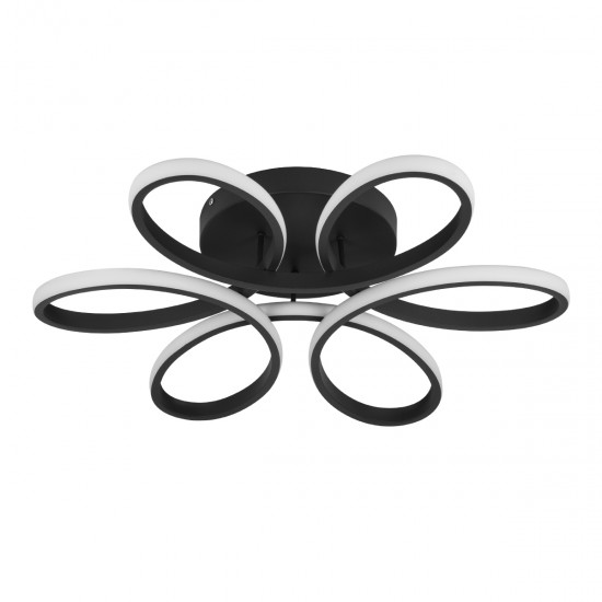 GLOBOSTAR® MARGARET 61400 Μοντέρνο Φωτιστικό Οροφής LED 54W 6210lm 360° AC 220-240V IP20 Ρυθμιζόμενο Λευκό CCT με Χειριστήριο από 2700K έως 6000K Dimmable - Lumileds SMD Chip - Μαύρο Ματ - Μ57 x Π57 x Υ12cm - 3 Χρόνια Εγγύηση