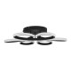 GLOBOSTAR® MARGARET 61400 Μοντέρνο Φωτιστικό Οροφής LED 54W 6210lm 360° AC 220-240V IP20 Ρυθμιζόμενο Λευκό CCT με Χειριστήριο από 2700K έως 6000K Dimmable - Lumileds SMD Chip - Μαύρο Ματ - Μ57 x Π57 x Υ12cm - 3 Χρόνια Εγγύηση