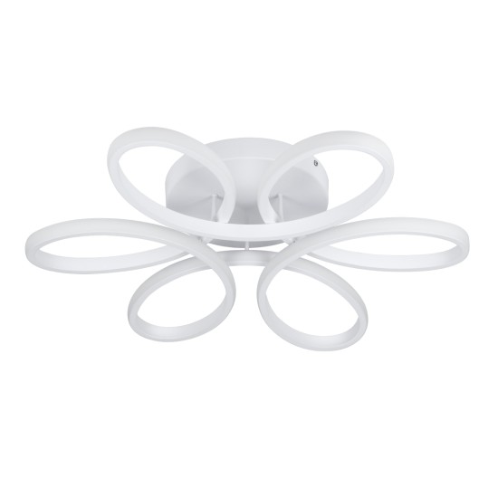 GLOBOSTAR® MARGARET 61401 Μοντέρνο Φωτιστικό Οροφής LED 54W 6210lm 360° AC 220-240V IP20 Ρυθμιζόμενο Λευκό CCT με Χειριστήριο από 2700K έως 6000K Dimmable - Lumileds SMD Chip - Λευκό Ματ - Μ57 x Π57 x Υ12cm - 3 Χρόνια Εγγύηση