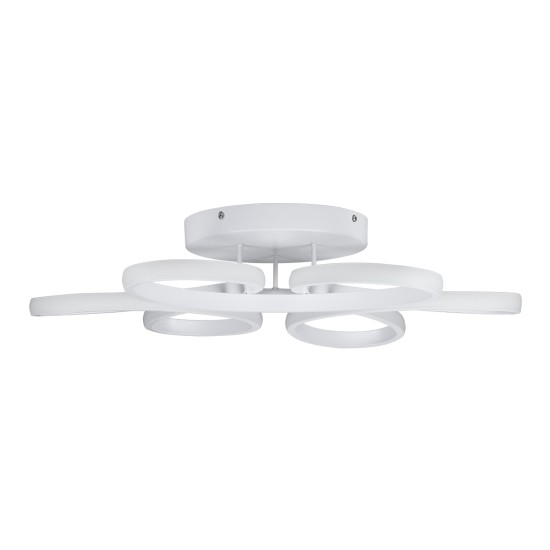 GLOBOSTAR® MARGARET 61401 Μοντέρνο Φωτιστικό Οροφής LED 54W 6210lm 360° AC 220-240V IP20 Ρυθμιζόμενο Λευκό CCT με Χειριστήριο από 2700K έως 6000K Dimmable - Lumileds SMD Chip - Λευκό Ματ - Μ57 x Π57 x Υ12cm - 3 Χρόνια Εγγύηση