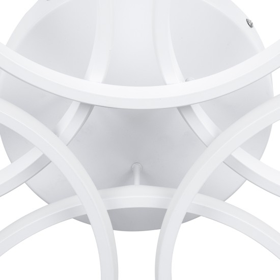 GLOBOSTAR® MARGARET 61401 Μοντέρνο Φωτιστικό Οροφής LED 54W 6210lm 360° AC 220-240V IP20 Ρυθμιζόμενο Λευκό CCT με Χειριστήριο από 2700K έως 6000K Dimmable - Lumileds SMD Chip - Λευκό Ματ - Μ57 x Π57 x Υ12cm - 3 Χρόνια Εγγύηση