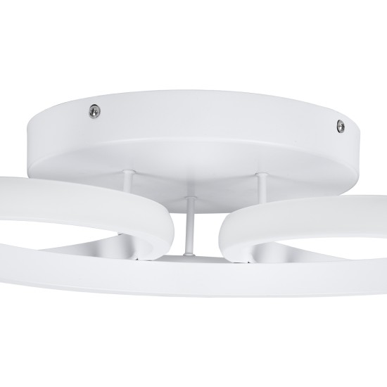 GLOBOSTAR® MARGARET 61401 Μοντέρνο Φωτιστικό Οροφής LED 54W 6210lm 360° AC 220-240V IP20 Ρυθμιζόμενο Λευκό CCT με Χειριστήριο από 2700K έως 6000K Dimmable - Lumileds SMD Chip - Λευκό Ματ - Μ57 x Π57 x Υ12cm - 3 Χρόνια Εγγύηση