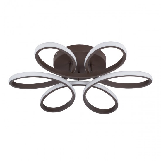 GLOBOSTAR® MARGARET 61402 Μοντέρνο Φωτιστικό Οροφής LED 54W 6210lm 360° AC 220-240V IP20 Ρυθμιζόμενο Λευκό CCT με Χειριστήριο από 2700K έως 6000K Dimmable - Lumileds SMD Chip - Καφέ Ματ - Μ57 x Π57 x Υ12cm - 3 Χρόνια Εγγύηση