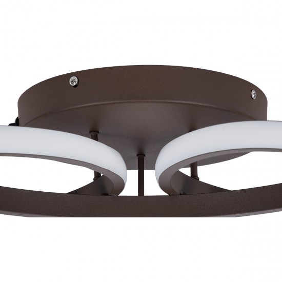 GLOBOSTAR® MARGARET 61402 Μοντέρνο Φωτιστικό Οροφής LED 54W 6210lm 360° AC 220-240V IP20 Ρυθμιζόμενο Λευκό CCT με Χειριστήριο από 2700K έως 6000K Dimmable - Lumileds SMD Chip - Καφέ Ματ - Μ57 x Π57 x Υ12cm - 3 Χρόνια Εγγύηση