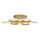 GLOBOSTAR® MARGARET 61403 Μοντέρνο Φωτιστικό Οροφής LED 54W 6210lm 360° AC 220-240V IP20 Ρυθμιζόμενο Λευκό CCT με Χειριστήριο από 2700K έως 6000K Dimmable - Lumileds SMD Chip - Χρυσό Βούρτσας - Μ57 x Π57 x Υ12cm - 3 Χρόνια Εγγύηση