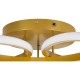 GLOBOSTAR® MARGARET 61403 Μοντέρνο Φωτιστικό Οροφής LED 54W 6210lm 360° AC 220-240V IP20 Ρυθμιζόμενο Λευκό CCT με Χειριστήριο από 2700K έως 6000K Dimmable - Lumileds SMD Chip - Χρυσό Βούρτσας - Μ57 x Π57 x Υ12cm - 3 Χρόνια Εγγύηση