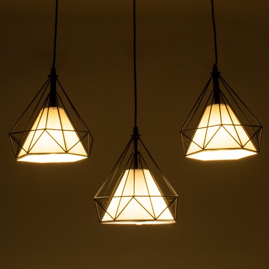 GLOBOSTAR® EIFFEL 61569 Vintage Κρεμαστό Φωτιστικό Οροφής με Ντουί 3 x E27 AC 220-240V IP20 - Μαύρο & Λευκό - Μ68 x Π25 x Υ130cm GLOBOSTAR® EIFFEL 61569 Vintage Κρεμαστό Φωτιστικό Οροφής με Ντουί 3 x E27 AC 220-240V IP20 - Μαύρο & Λευκό - Μ68 x Π25 x Υ130cm
