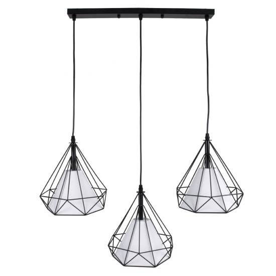 GLOBOSTAR® EIFFEL 61569 Vintage Κρεμαστό Φωτιστικό Οροφής με Ντουί 3 x E27 AC 220-240V IP20 - Μαύρο & Λευκό - Μ68 x Π25 x Υ130cm GLOBOSTAR® EIFFEL 61569 Vintage Κρεμαστό Φωτιστικό Οροφής με Ντουί 3 x E27 AC 220-240V IP20 - Μαύρο & Λευκό - Μ68 x Π25 x Υ130cm