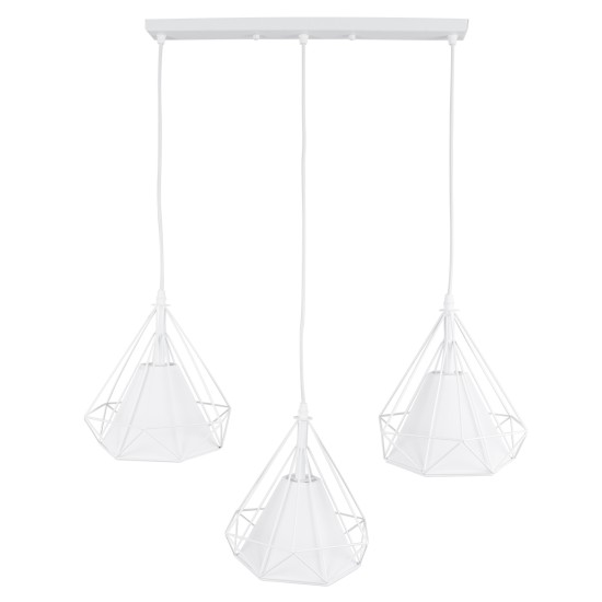 GLOBOSTAR® EIFFEL 61570 Vintage Κρεμαστό Φωτιστικό Οροφής με Ντουί 3 x E27 AC 220-240V IP20 - Λευκό - Μ68 x Π25 x Υ130cm