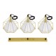 GLOBOSTAR® EIFFEL 61571 Vintage Κρεμαστό Φωτιστικό Οροφής με Ντουί 3 x E27 AC 220-240V IP20 - Χρυσό & Λευκό - Μ68 x Π25 x Υ130cm