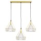 GLOBOSTAR® EIFFEL 61571 Vintage Κρεμαστό Φωτιστικό Οροφής με Ντουί 3 x E27 AC 220-240V IP20 - Χρυσό & Λευκό - Μ68 x Π25 x Υ130cm