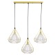 GLOBOSTAR® EIFFEL 61571 Vintage Κρεμαστό Φωτιστικό Οροφής με Ντουί 3 x E27 AC 220-240V IP20 - Χρυσό & Λευκό - Μ68 x Π25 x Υ130cm