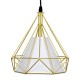 GLOBOSTAR® EIFFEL 61571 Vintage Κρεμαστό Φωτιστικό Οροφής με Ντουί 3 x E27 AC 220-240V IP20 - Χρυσό & Λευκό - Μ68 x Π25 x Υ130cm
