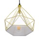 GLOBOSTAR® EIFFEL 61571 Vintage Κρεμαστό Φωτιστικό Οροφής με Ντουί 3 x E27 AC 220-240V IP20 - Χρυσό & Λευκό - Μ68 x Π25 x Υ130cm