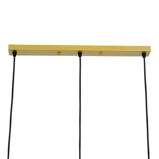 GLOBOSTAR® EIFFEL 61571 Vintage Κρεμαστό Φωτιστικό Οροφής με Ντουί 3 x E27 AC 220-240V IP20 - Χρυσό & Λευκό - Μ68 x Π25 x Υ130cm